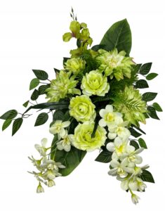 Stroik na cmentarz kwiaty sztuczne grób kompozycja kwiatowa P8 doniczka